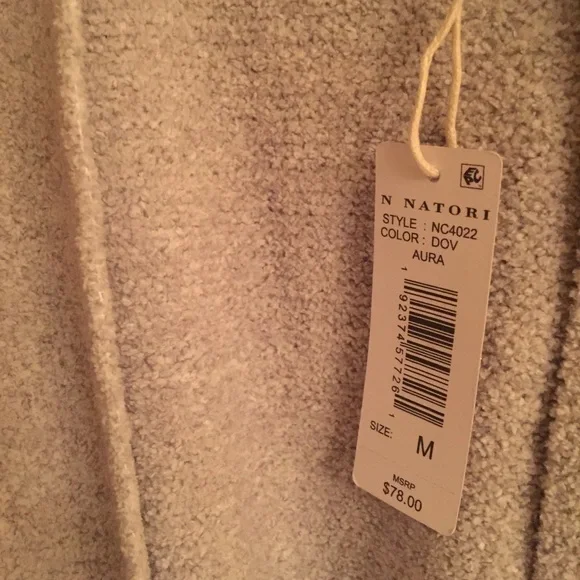 Natori Aura Sweater Robe Soft Dove Gray NWT Size Medium - Picture 5 of 10